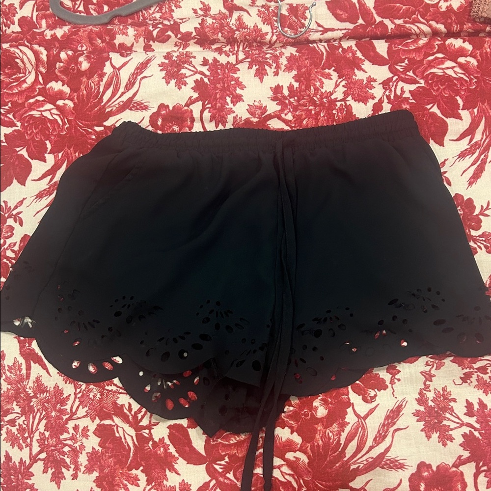 Black eyelet Shorts